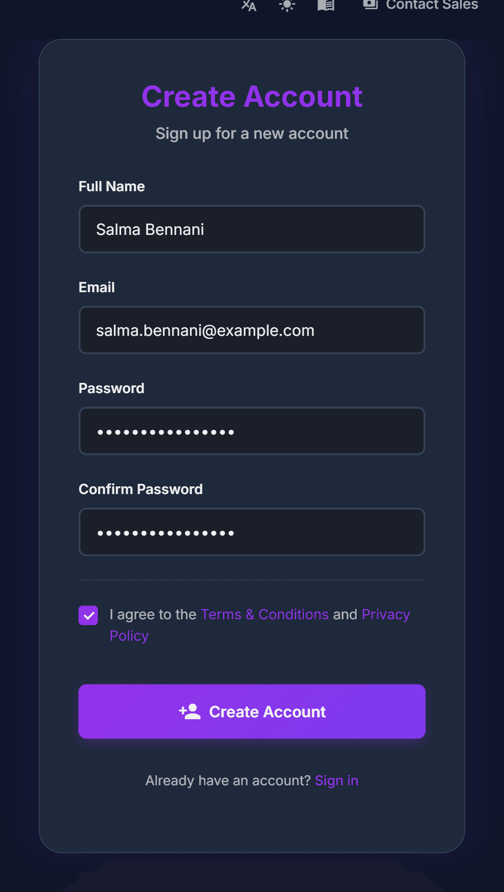Remplissez le formulaire et confirmez votre e-mail