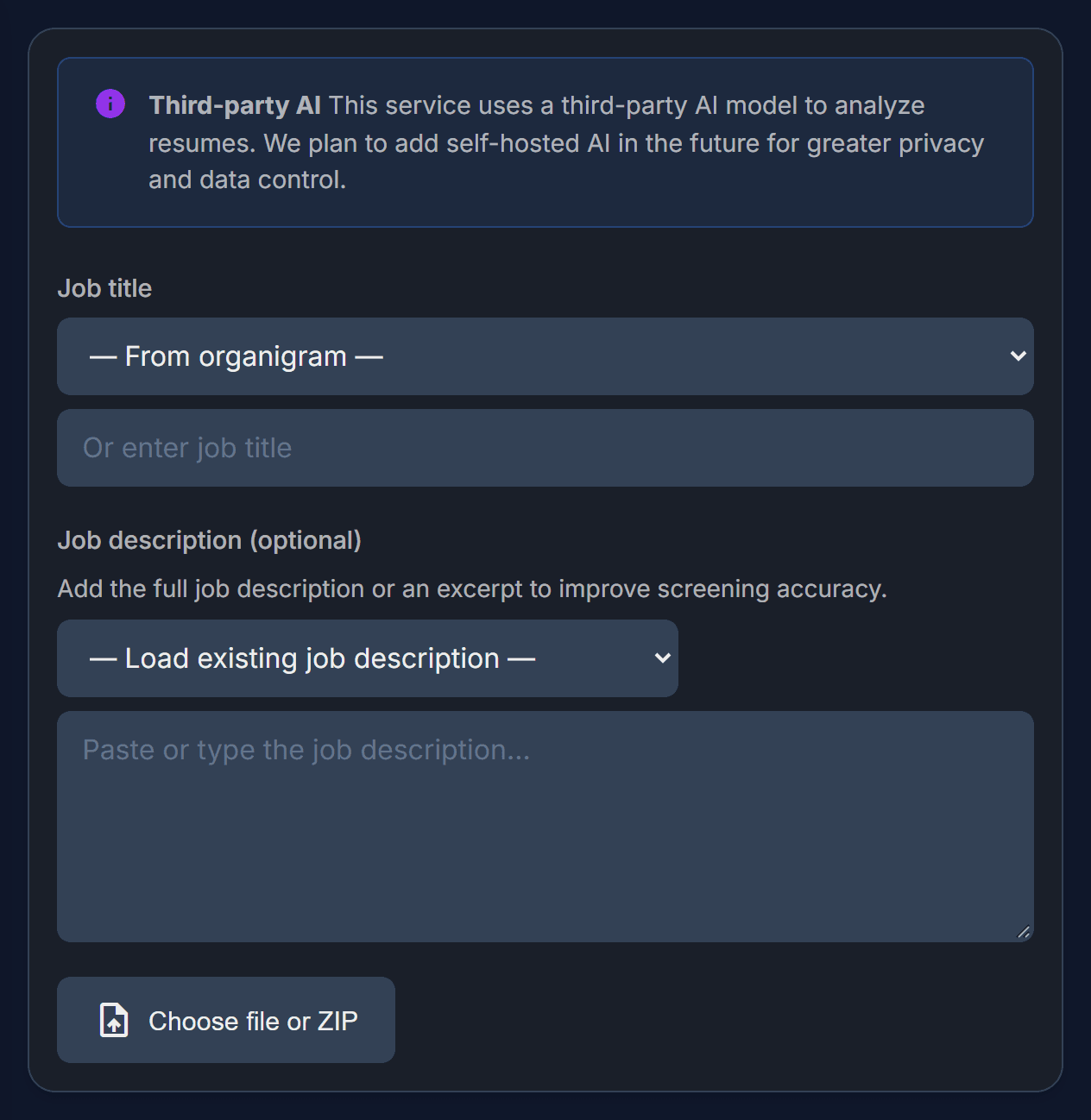 Ouvrez le screening de CV